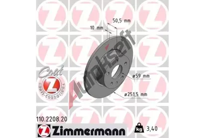 ZIMMERMANN Brzdov kotou COAT Z - 252 mm ZIM 110.2208.20, 110.2208.20