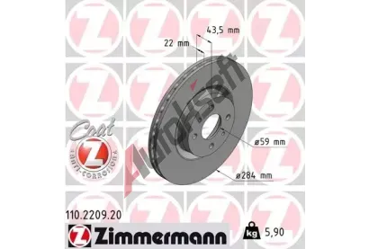 ZIMMERMANN Brzdov kotou COAT Z - 284 mm ZIM 110.2209.20, 110.2209.20