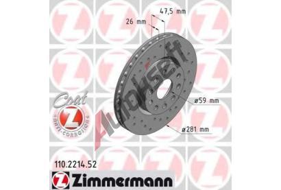 ZIMMERMANN Brzdov kotou SPORT COAT Z - 281 mm ZIM 110.2214.52, 110.2214.52