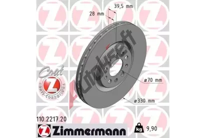 ZIMMERMANN Brzdov kotou COAT Z - 330 mm ZIM 110.2217.20, 110.2217.20
