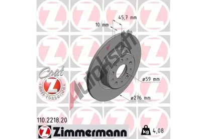 ZIMMERMANN Brzdov kotou COAT Z - 276 mm ZIM 110.2218.20, 110.2218.20