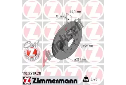 ZIMMERMANN Brzdov kotou COAT Z - 251 mm ZIM 110.2219.20, 110.2219.20