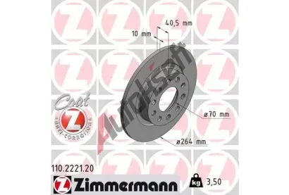ZIMMERMANN Brzdov kotou COAT Z - 264 mm ZIM 110.2221.20, 110.2221.20