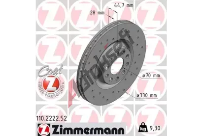 ZIMMERMANN Brzdov kotou SPORT COAT Z - 330 mm ZIM 110.2222.52, 110.2222.52