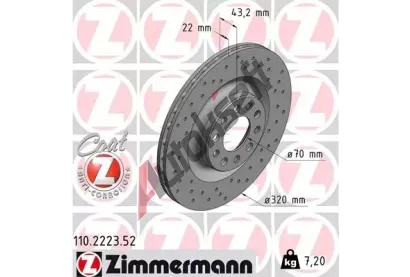 ZIMMERMANN Brzdov kotou SPORT COAT Z - 320 mm ZIM 110.2223.52, 110.2223.52