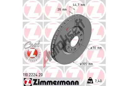 ZIMMERMANN Brzdov kotou COAT Z - 305 mm ZIM 110.2224.20, 110.2224.20