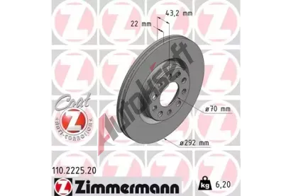 ZIMMERMANN Brzdov kotou COAT Z - 292 mm ZIM 110.2225.20, 110.2225.20