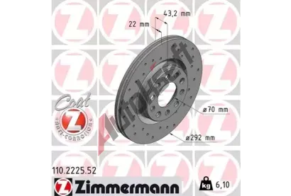 ZIMMERMANN Brzdov kotou SPORT COAT Z - 292 mm ZIM 110.2225.52, 110.2225.52