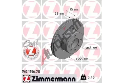 ZIMMERMANN Brzdov kotou COAT Z - 255 mm ZIM 150.1136.20, 150.1136.20