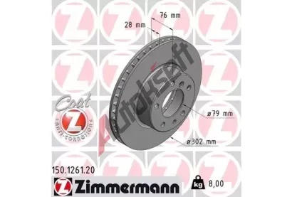ZIMMERMANN Brzdov kotou COAT Z - 302 mm ZIM 150.1261.20, 150.1261.20