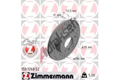 ZIMMERMANN Brzdový kotouč dírkovaný SPORT COAT Z - 286 mm ZIM 150.1268.52, 150.1268.52 ZIMMERMANN Brzdový kotouč dírkovaný SPORT COAT Z - 286 mm ZIM 150.1268.52, 150.1268.52