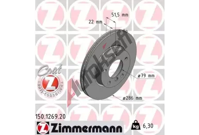 ZIMMERMANN Brzdov kotou COAT Z - 286 mm ZIM 150.1269.20, 150.1269.20