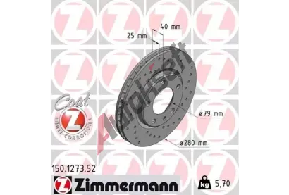 ZIMMERMANN Brzdov kotou drkovan SPORT COAT Z - 280 mm ZIM 150.1273.52, 150.1273.52