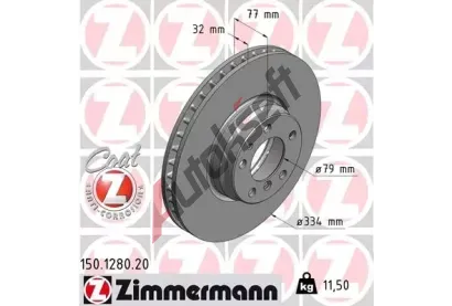 ZIMMERMANN Brzdov kotou COAT Z - 334 mm ZIM 150.1280.20, 150.1280.20