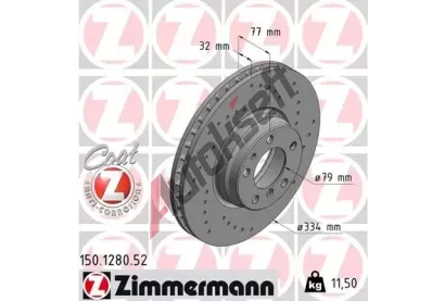 ZIMMERMANN Brzdov kotou drkovan SPORT COAT Z - 334 mm ZIM 150.1280.52, 150.1280.52