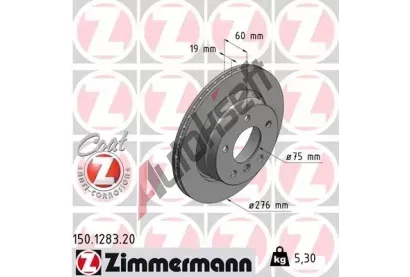 ZIMMERMANN Brzdov kotou COAT Z - 276 mm ZIM 150.1283.20, 150.1283.20