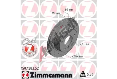 ZIMMERMANN Brzdov kotou drkovan SPORT COAT Z - 276 mm ZIM 150.1283.52, 150.1283.52