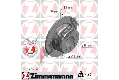 ZIMMERMANN Brzdov kotou COAT Z - 272 mm ZIM 150.1287.20, 150.1287.20