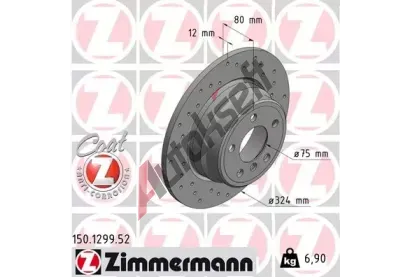 ZIMMERMANN Brzdov kotou drkovan SPORT COAT Z - 324 mm ZIM 150.1299.52, 150.1299.52