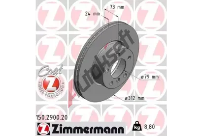 ZIMMERMANN Brzdov kotou COAT Z - 312 mm ZIM 150.2900.20, 150.2900.20