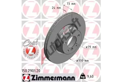 ZIMMERMANN Brzdový kotouč COAT Z - 330 mm ZIM 150.2901.20, 150.2901.20 ZIMMERMANN Brzdový kotouč COAT Z - 330 mm ZIM 150.2901.20, 150.2901.20