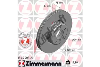 ZIMMERMANN Brzdov kotou COAT Z - 340 mm ZIM 150.2903.20, 150.2903.20