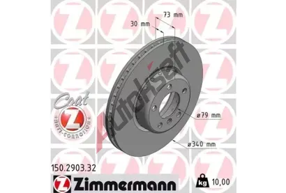 ZIMMERMANN Brzdov kotou FORMULA F COAT Z - 340 mm ZIM 150.2903.32, 150.2903.32