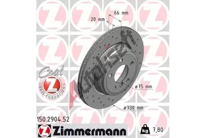 ZIMMERMANN Brzdov kotou SPORT COAT Z - 330 mm ZIM 150.2904.52, 150.2904.52