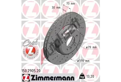 ZIMMERMANN Brzdov kotou COAT Z - 370 mm ZIM 150.2905.20, 150.2905.20