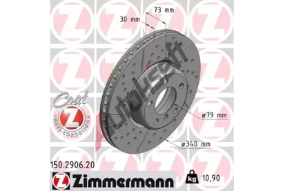 ZIMMERMANN Brzdov kotou COAT Z - 340 mm ZIM 150.2906.20, 150.2906.20