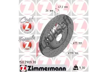 ZIMMERMANN Brzdov� kotou� FORMULA Z BRAKE DISC - 396 mm ZIM 150.2909.70, 150.2909.70