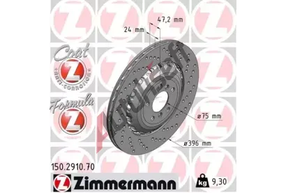 ZIMMERMANN Brzdov� kotou� FORMULA Z BRAKE DISC - 396 mm ZIM 150.2910.70, 150.2910.70