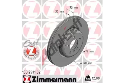 ZIMMERMANN Brzdový kotouč FORMULA F COAT Z - 370 mm ZIM 150.2911.32, 150.2911.32 ZIMMERMANN Brzdový kotouč FORMULA F COAT Z - 370 mm ZIM 150.2911.32, 150.2911.32