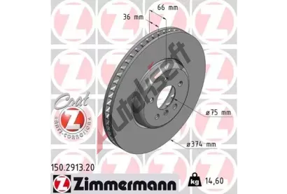 ZIMMERMANN Brzdov kotou COAT Z - 374 mm ZIM 150.2913.20, 150.2913.20