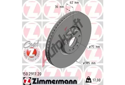 ZIMMERMANN Brzdov kotou COAT Z - 385 mm ZIM 150.2917.20, 150.2917.20