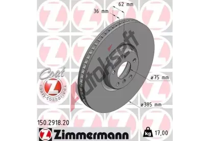 ZIMMERMANN Brzdov kotou COAT Z - 385 mm ZIM 150.2918.20, 150.2918.20