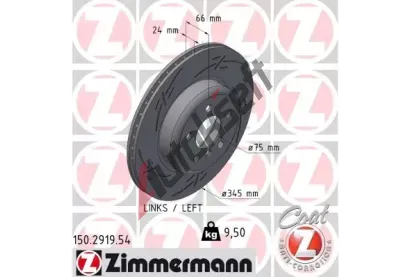ZIMMERMANN Brzdový kotouč BLACK Z - 345 mm ZIM 150.2919.54, 150.2919.54 ZIMMERMANN Brzdový kotouč BLACK Z - 345 mm ZIM 150.2919.54, 150.2919.54
