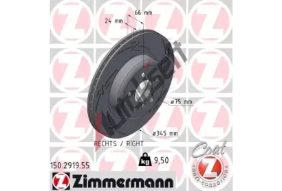 ZIMMERMANN Brzdový kotouč BLACK Z - 345 mm ZIM 150.2919.55, 150.2919.55 ZIMMERMANN Brzdový kotouč BLACK Z - 345 mm ZIM 150.2919.55, 150.2919.55
