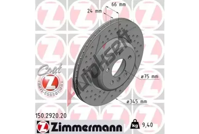 ZIMMERMANN Brzdov kotou COAT Z - 345 mm ZIM 150.2920.20, 150.2920.20