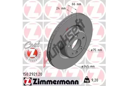 ZIMMERMANN Brzdov kotou COAT Z - 345 mm ZIM 150.2921.20, 150.2921.20