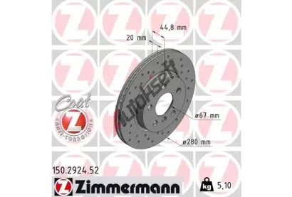 ZIMMERMANN Brzdový kotouč SPORT COAT Z - 280 mm ZIM 150.2924.52, 150.2924.52 ZIMMERMANN Brzdový kotouč SPORT COAT Z - 280 mm ZIM 150.2924.52, 150.2924.52