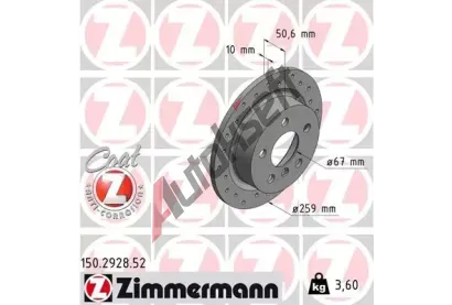 ZIMMERMANN Brzdov kotou SPORT COAT Z - 259 mm ZIM 150.2928.52, 150.2928.52