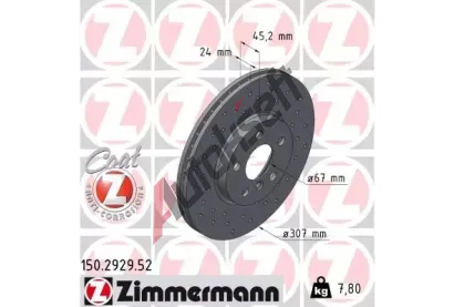 ZIMMERMANN Brzdov kotou - 307 mm ZIM 150.2929.52, 150.2929.52
