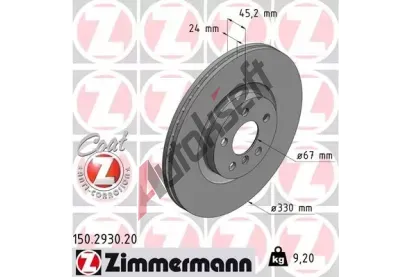 ZIMMERMANN Brzdov kotou COAT Z - 330 mm ZIM 150.2930.20, 150.2930.20