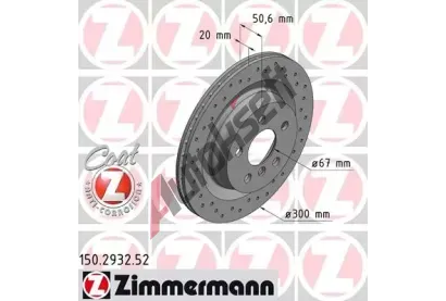 ZIMMERMANN Brzdov kotou SPORT COAT Z - 300 mm ZIM 150.2932.52, 150.2932.52