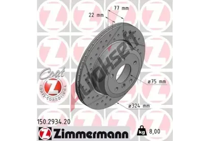 ZIMMERMANN Brzdov kotou COAT Z - 324 mm ZIM 150.2934.20, 150.2934.20
