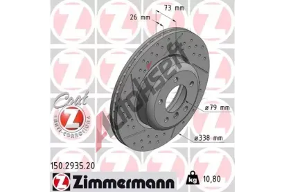 ZIMMERMANN Brzdov kotou COAT Z - 338 mm ZIM 150.2935.20, 150.2935.20