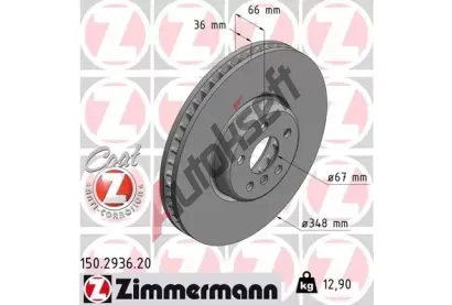 ZIMMERMANN Brzdov kotou COAT Z - 348 mm ZIM 150.2936.20, 150.2936.20