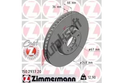 ZIMMERMANN Brzdov kotou COAT Z - 348 mm ZIM 150.2937.20, 150.2937.20