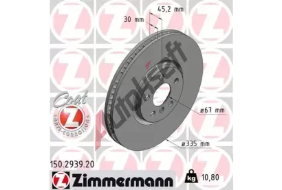 ZIMMERMANN Brzdov kotou COAT Z - 335 mm ZIM 150.2939.20, 150.2939.20